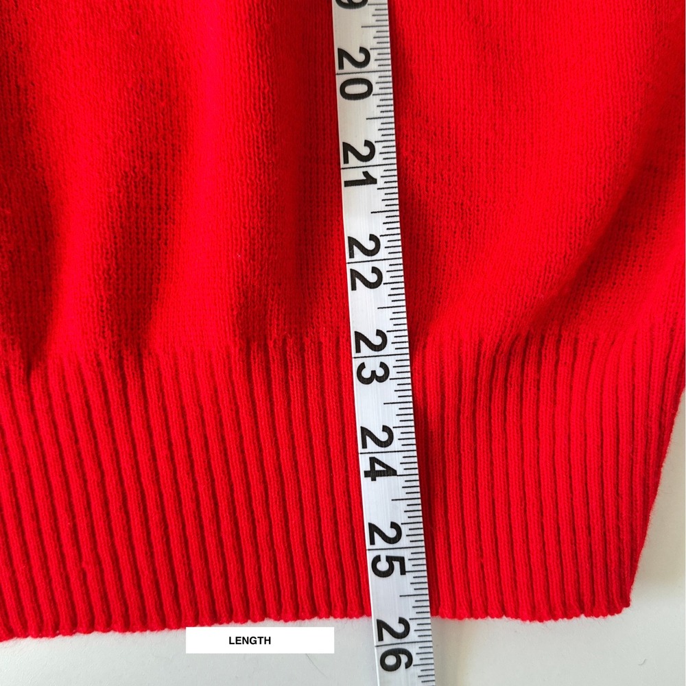 Vintage 60s 70s Bowling Sweater Unisex M Orange Spartan Lanes England V-Neck - Picture 12 of 12